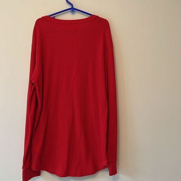 Old Navy red youth boys XL (14-16) waffle weave long sleeve shirt. - Picture 5 of 5